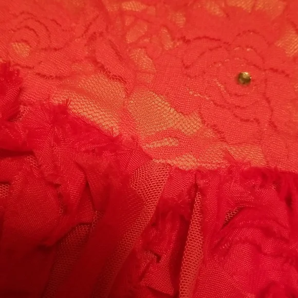 Kelle Dark Pink Rose Lace Dance Costume